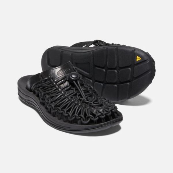 Keen Outlet Women's UNEEK Premium Leather Slide-Triple Black/Black