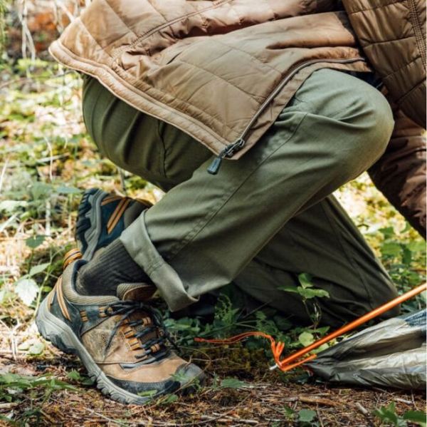 Keen Outlet Men's Ridge Flex Waterproof-Timberwolf/Ketchup