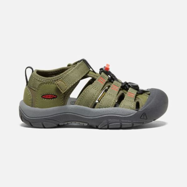 Keen Outlet Little Kids' Newport H2-Olive Drab/Orange - Click Image to Close