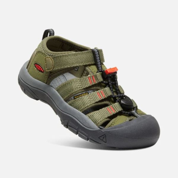 Keen Outlet Little Kids' Newport H2-Olive Drab/Orange