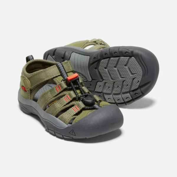 Keen Outlet Little Kids' Newport H2-Olive Drab/Orange