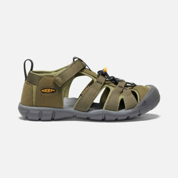 Keen Outlet Big Kids' Seacamp II CNX-Military Olive/Saffron