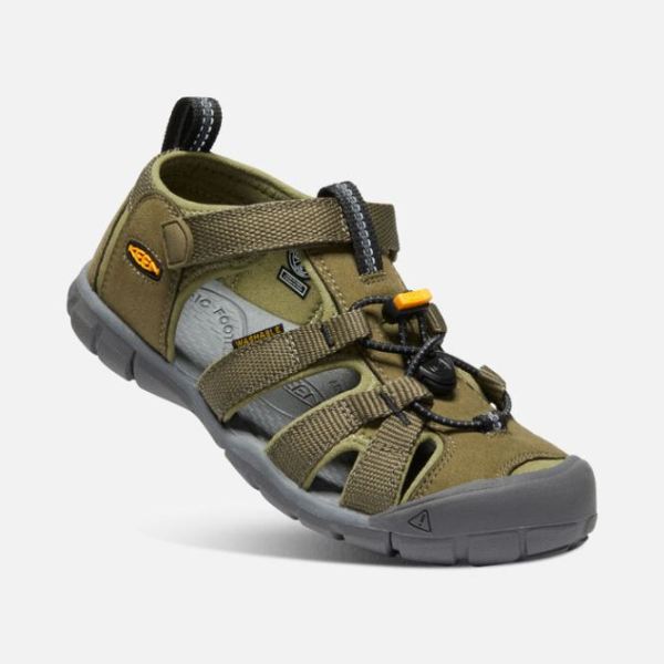 Keen Outlet Big Kids' Seacamp II CNX-Military Olive/Saffron