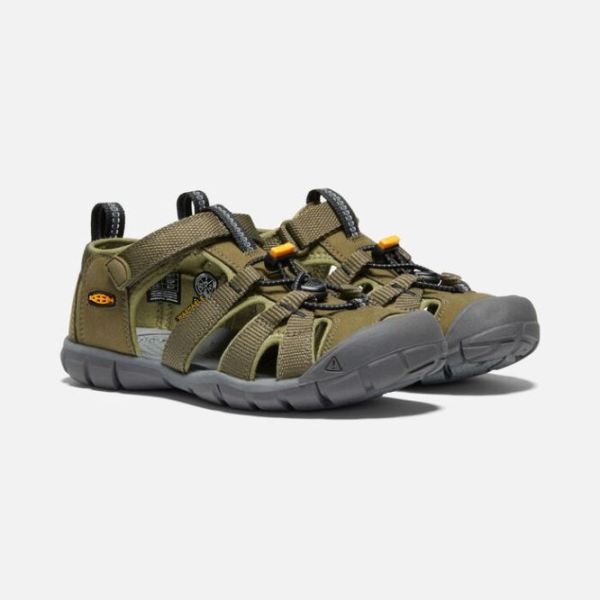 Keen Outlet Big Kids' Seacamp II CNX-Military Olive/Saffron - Click Image to Close