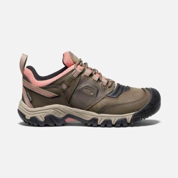 Keen Outlet Women's Ridge Flex Waterproof-Timberwolf/Brick Dust