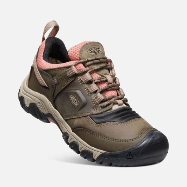 Keen Outlet Women's Ridge Flex Waterproof-Timberwolf/Brick Dust