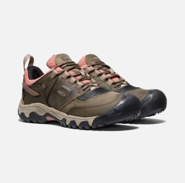 Keen Outlet Women's Ridge Flex Waterproof-Timberwolf/Brick Dust