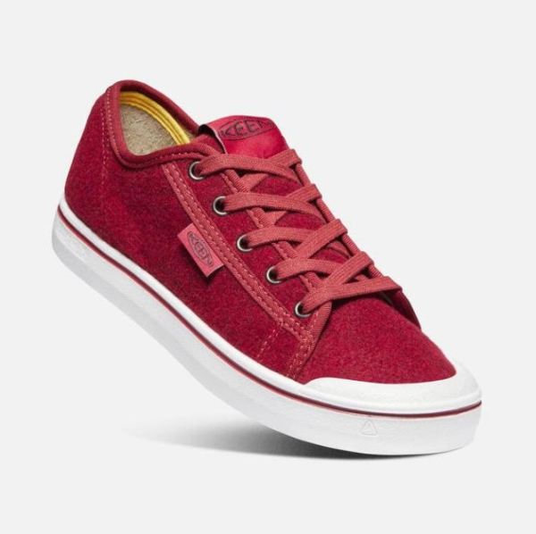 Keen Outlet Women's Elsa Lite Felt Sneaker-Red Felt/Vapor - Click Image to Close