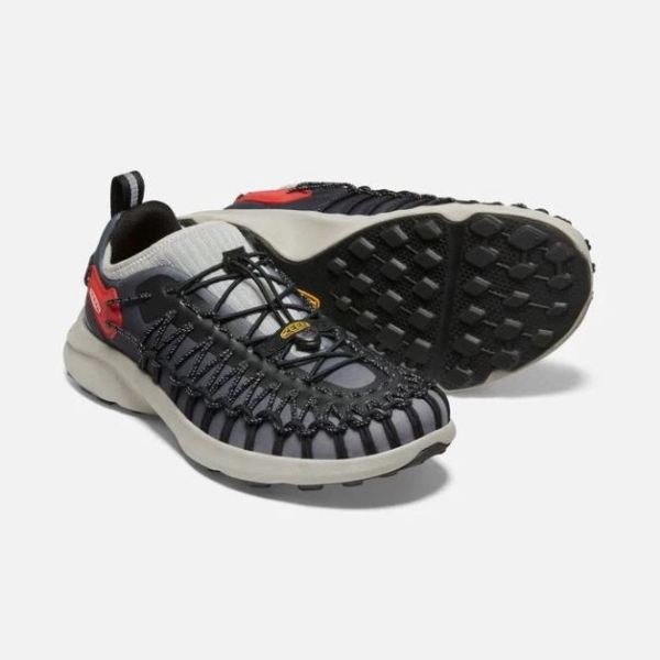 Keen Outlet Men's UNEEK SNK Sneaker-Black/Red Carpet