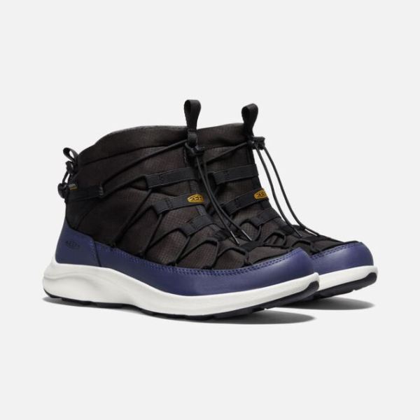 Keen Outlet Men's UNEEK SNK Waterproof Chukka-Black/Blue Depths