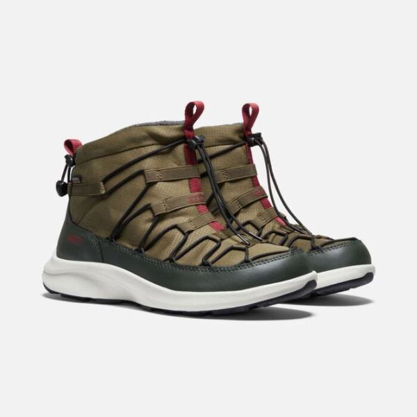 Keen Outlet Men's UNEEK SNK Waterproof Chukka-Dark Olive/Rosin - Click Image to Close