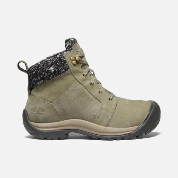 Keen Outlet Women's Kaci II Winter Waterproof Boot- Pale Olive/Brindle