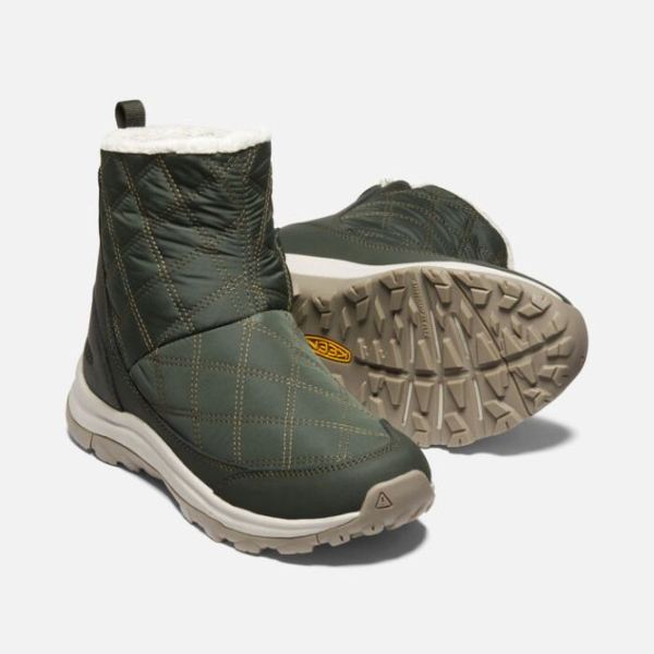 Keen Outlet Women's Terradora II Wintry Pull-on Waterproof Boot-Rosin/Dark Olive