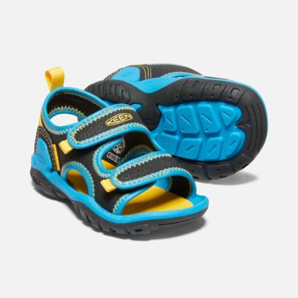 Keen Outlet Toddlers' Knotch Creek Open-Toe Sandal-Black/Vivid Blue