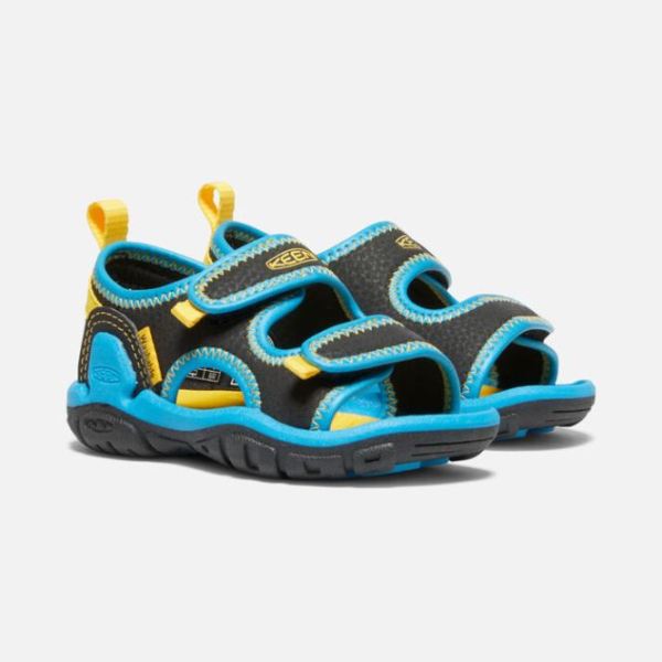 Keen Outlet Toddlers' Knotch Creek Open-Toe Sandal-Black/Vivid Blue - Click Image to Close