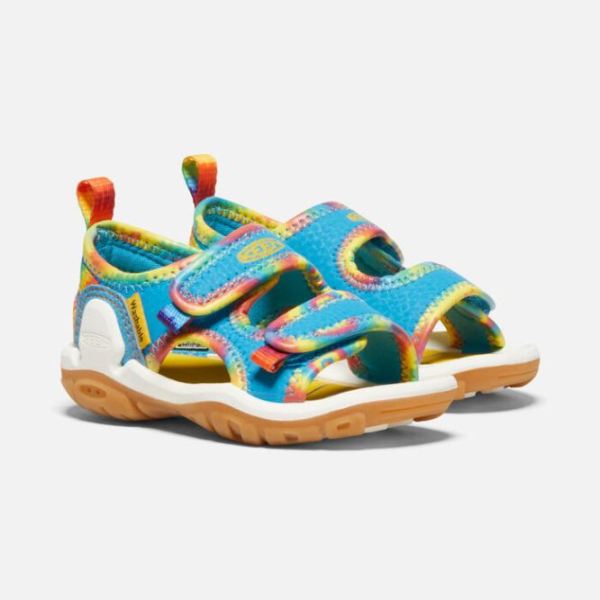 Keen Outlet Toddlers' Knotch Creek Open-Toe Sandal-Tie Dye/Vivid Blue - Click Image to Close