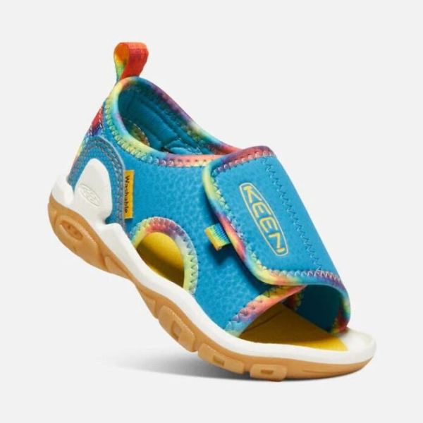Keen Outlet Toddlers' Knotch River Open-Toe Sandal-Tie Dye/Vivid Blue - Click Image to Close