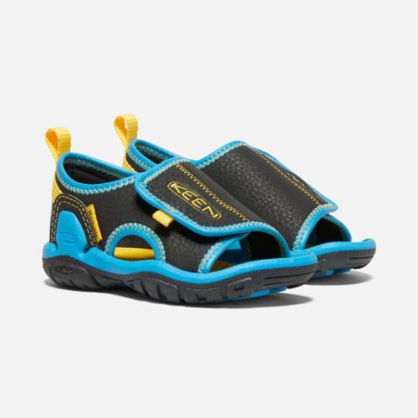 Keen Outlet Toddlers' Knotch River Open-Toe Sandal-Black/Vivid Blue - Click Image to Close