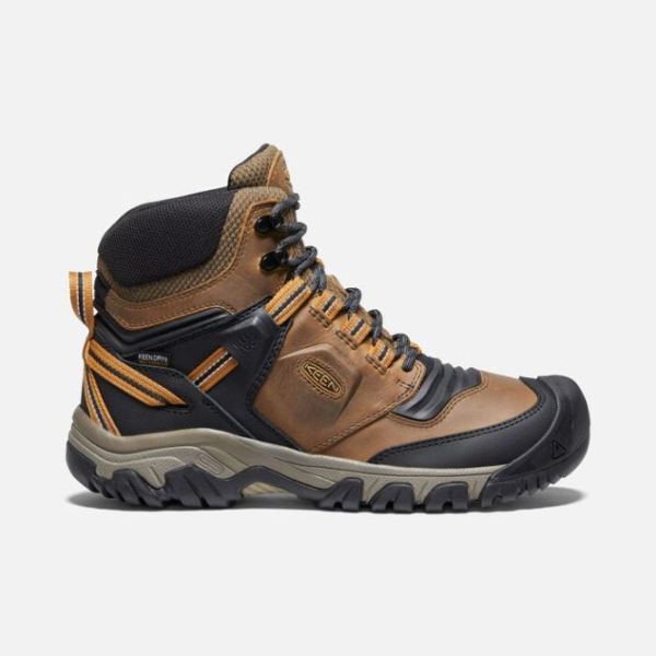 Keen Outlet Men's Ridge Flex Waterproof Boot-Bison/Golden Brown