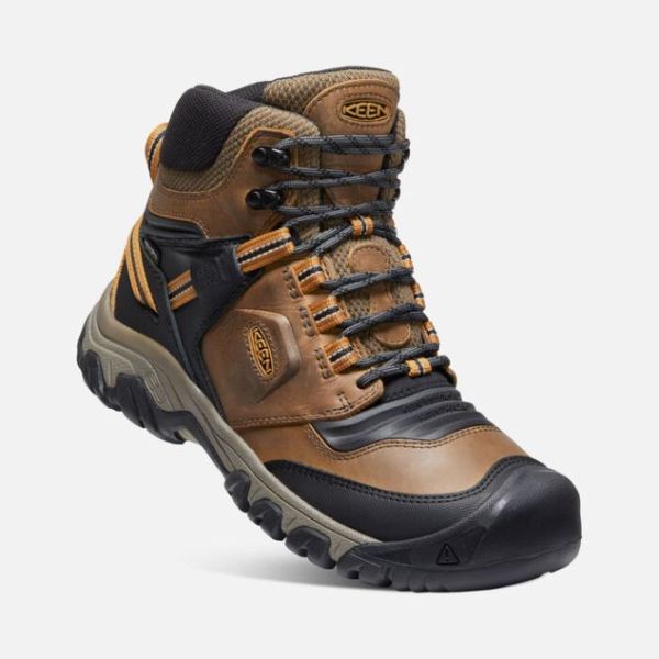 Keen Outlet Men's Ridge Flex Waterproof Boot-Bison/Golden Brown - Click Image to Close