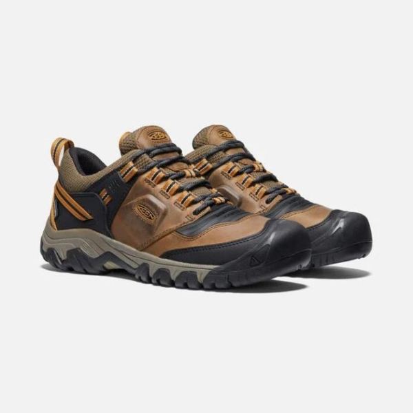 Keen Outlet Men's Ridge Flex Waterproof-Bison/Golden Brown