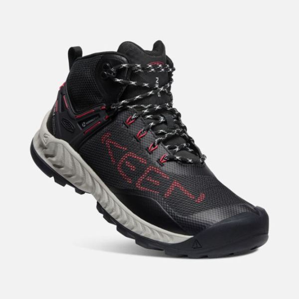 Keen Outlet Men's NXIS EVO Waterproof Boot-Black/Red Carpet - Click Image to Close