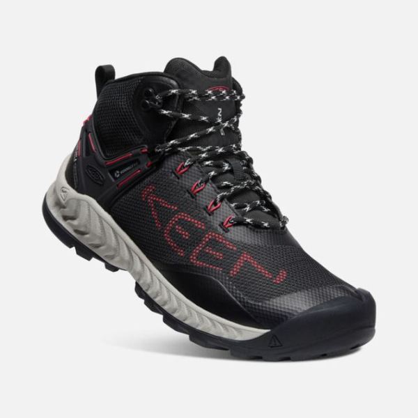 Keen Outlet Men's NXIS EVO Waterproof Boot-Black/Red Carpet