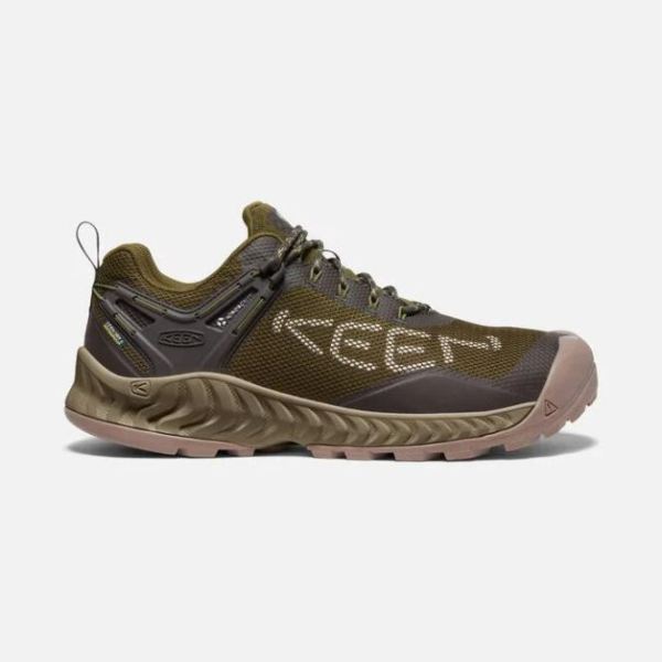 Keen Outlet Men's NXIS EVO Waterproof Shoe-Dark Olive/Black Olive