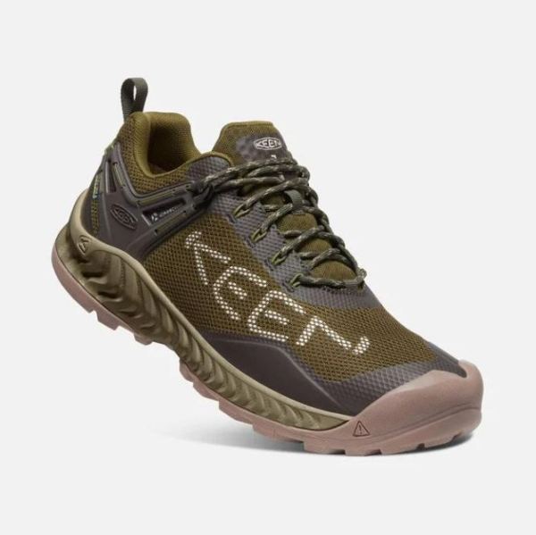 Keen Outlet Men's NXIS EVO Waterproof Shoe-Dark Olive/Black Olive - Click Image to Close