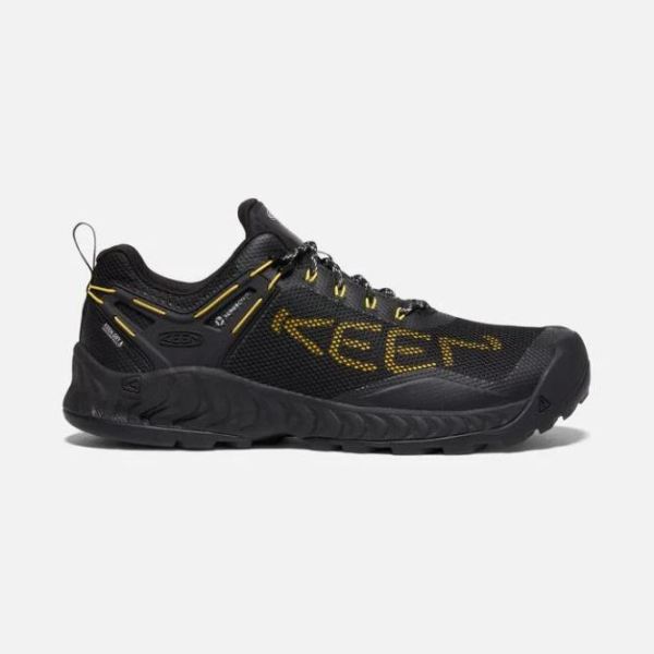 Keen Outlet Men's NXIS EVO Waterproof Shoe-Black/KEEN Yellow