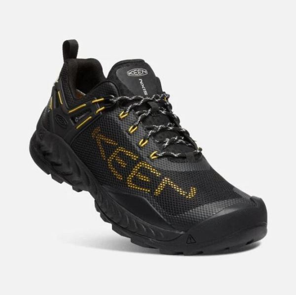 Keen Outlet Men's NXIS EVO Waterproof Shoe-Black/KEEN Yellow - Click Image to Close