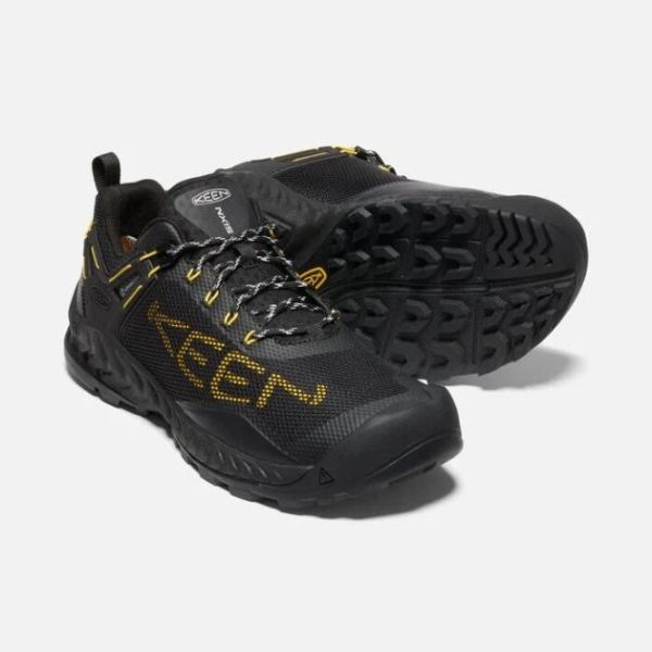 Keen Outlet Men's NXIS EVO Waterproof Shoe-Black/KEEN Yellow - Click Image to Close