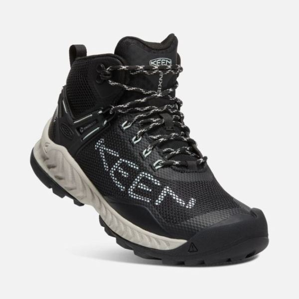 Keen Outlet Women's NXIS EVO Waterproof Boot-Black/Blue Glass - Click Image to Close