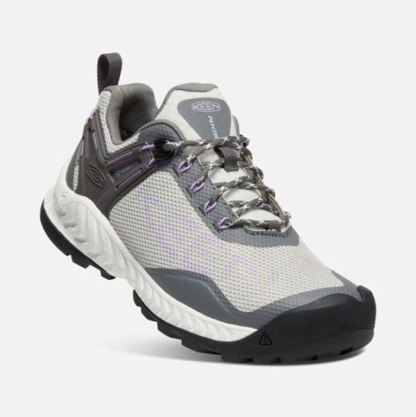 Keen Outlet Women's NXIS EVO Waterproof Shoe-Steel Grey/English Lavender - Click Image to Close