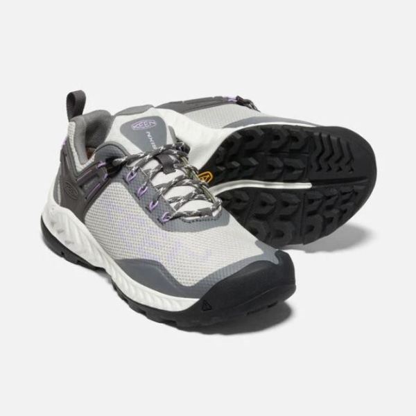 Keen Outlet Women's NXIS EVO Waterproof Shoe-Steel Grey/English Lavender