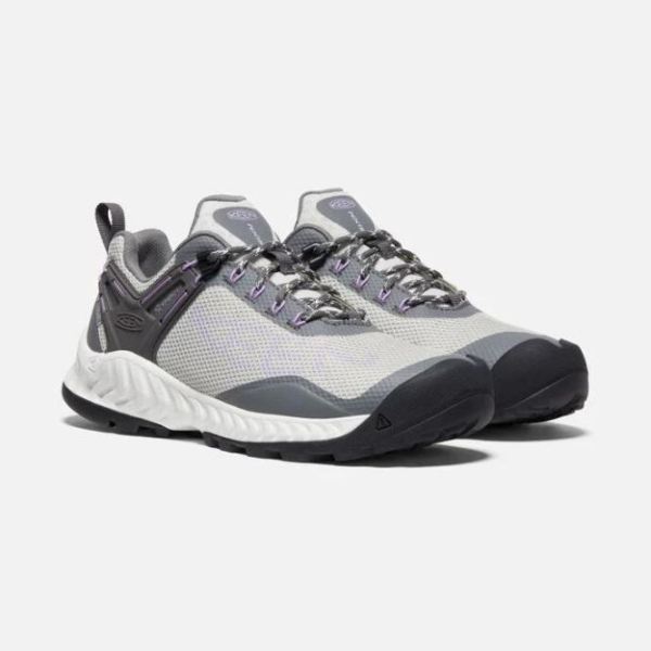 Keen Outlet Women's NXIS EVO Waterproof Shoe-Steel Grey/English Lavender - Click Image to Close