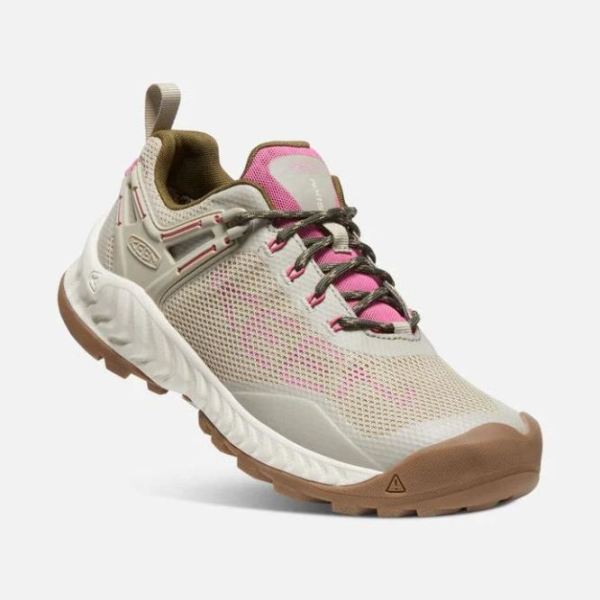 Keen Outlet Women's NXIS EVO Waterproof Shoe-Plaza Taupe/Ibis Rose - Click Image to Close