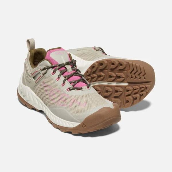 Keen Outlet Women's NXIS EVO Waterproof Shoe-Plaza Taupe/Ibis Rose