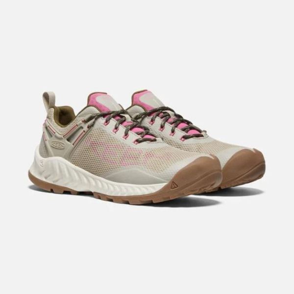 Keen Outlet Women's NXIS EVO Waterproof Shoe-Plaza Taupe/Ibis Rose - Click Image to Close