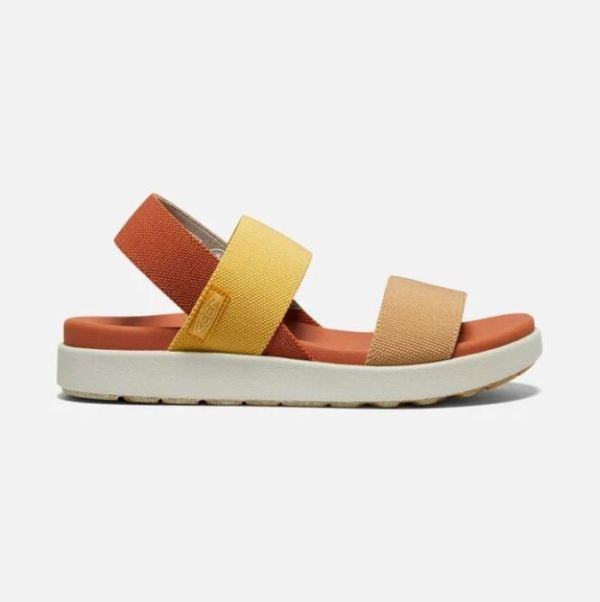 Keen Outlet Women's Elle Backstrap Sandal-Fossil Orange/Silver Birch