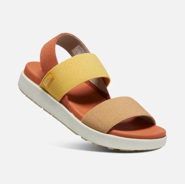 Keen Outlet Women's Elle Backstrap Sandal-Fossil Orange/Silver Birch