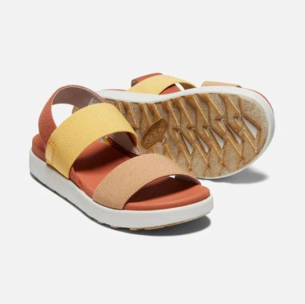 Keen Outlet Women's Elle Backstrap Sandal-Fossil Orange/Silver Birch