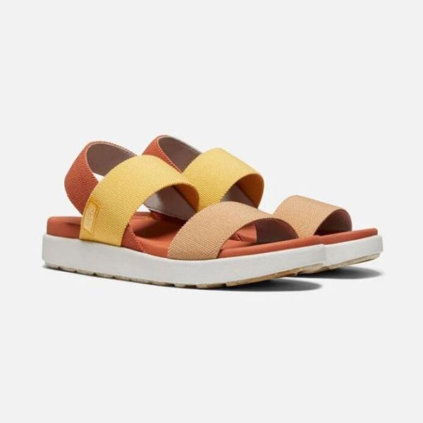 Keen Outlet Women's Elle Backstrap Sandal-Fossil Orange/Silver Birch - Click Image to Close