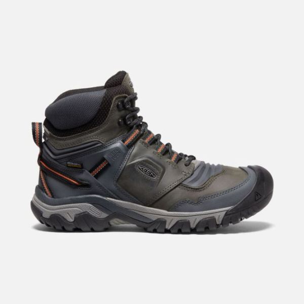 Keen Outlet Men's Ridge Flex Waterproof Boot-Steel Grey/Fossil Orange - Click Image to Close