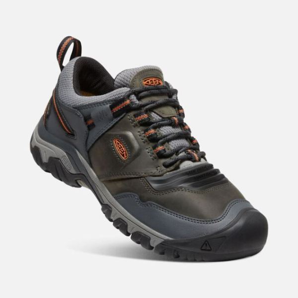 Keen Outlet Men's Ridge Flex Waterproof-Steel Grey/Fossil Orange - Click Image to Close