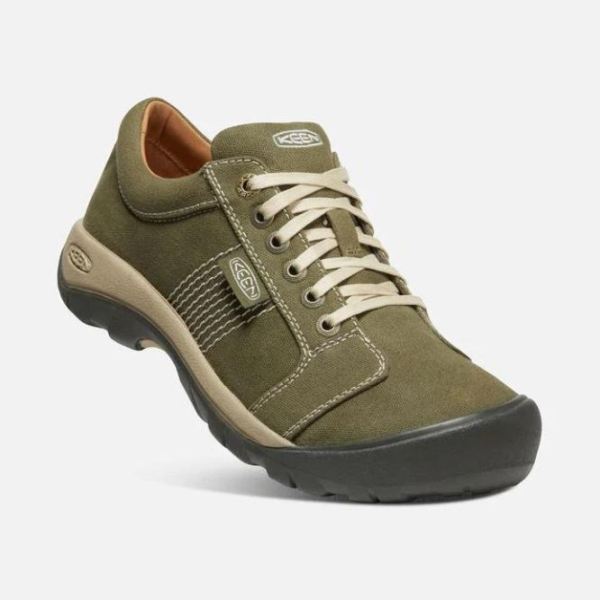 Keen Outlet Men's Austin Canvas-Military Olive/Safari - Click Image to Close