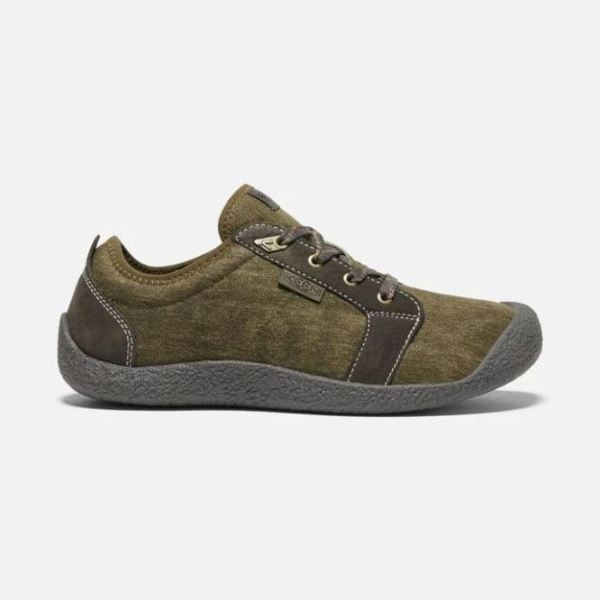 Keen Outlet Men's Howser Canvas Lace-Up-Dark Olive/Black Olive