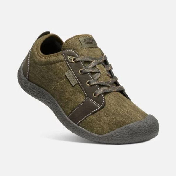 Keen Outlet Men's Howser Canvas Lace-Up-Dark Olive/Black Olive - Click Image to Close