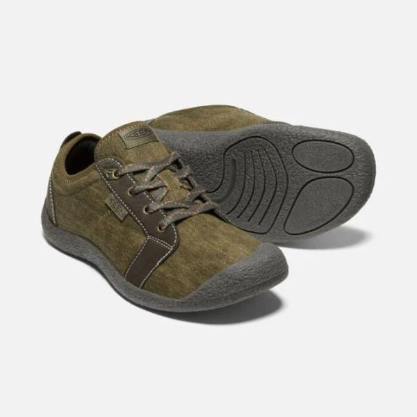 Keen Outlet Men's Howser Canvas Lace-Up-Dark Olive/Black Olive - Click Image to Close