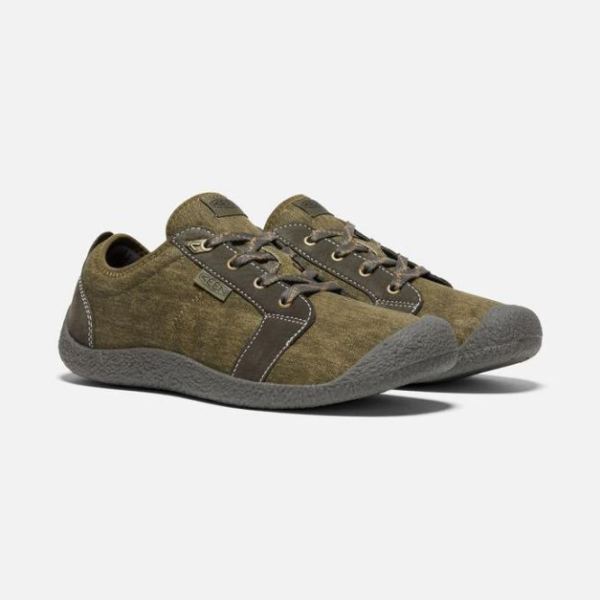 Keen Outlet Men's Howser Canvas Lace-Up-Dark Olive/Black Olive - Click Image to Close